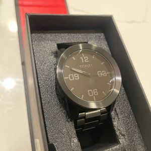 Nixon Corporal SS All Black Mens Analog Wrist Watch NWT